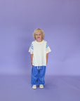 Knitted Stripe Sleeve Knitted Tee