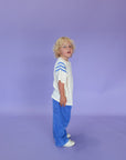 Knitted Stripe Sleeve Knitted Tee