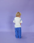 Knitted Stripe Sleeve Knitted Tee