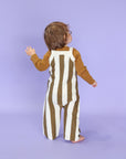 Vertical Stripe Knit Overalls
