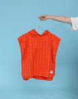 Terry Towelling Poncho - Rosso