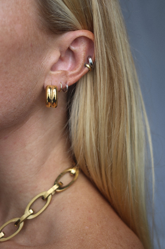 Double Huggie Studs