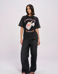 Flaming Love Tee Acid Wash Oversize Tee