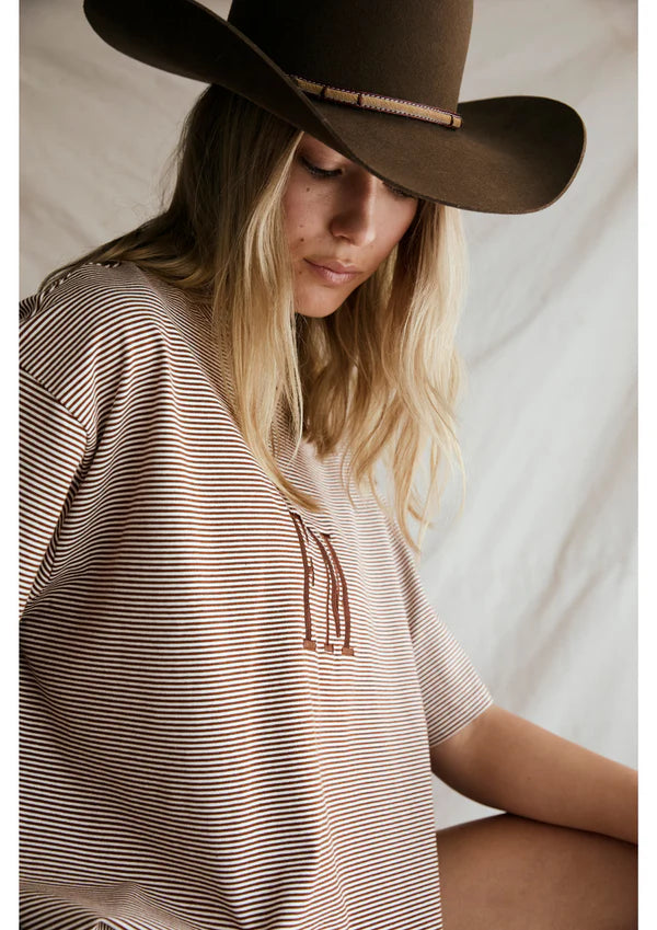 Oversize Stripe - Choc/Cream