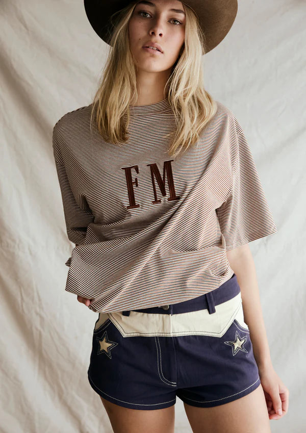 Oversize Stripe - Choc/Cream
