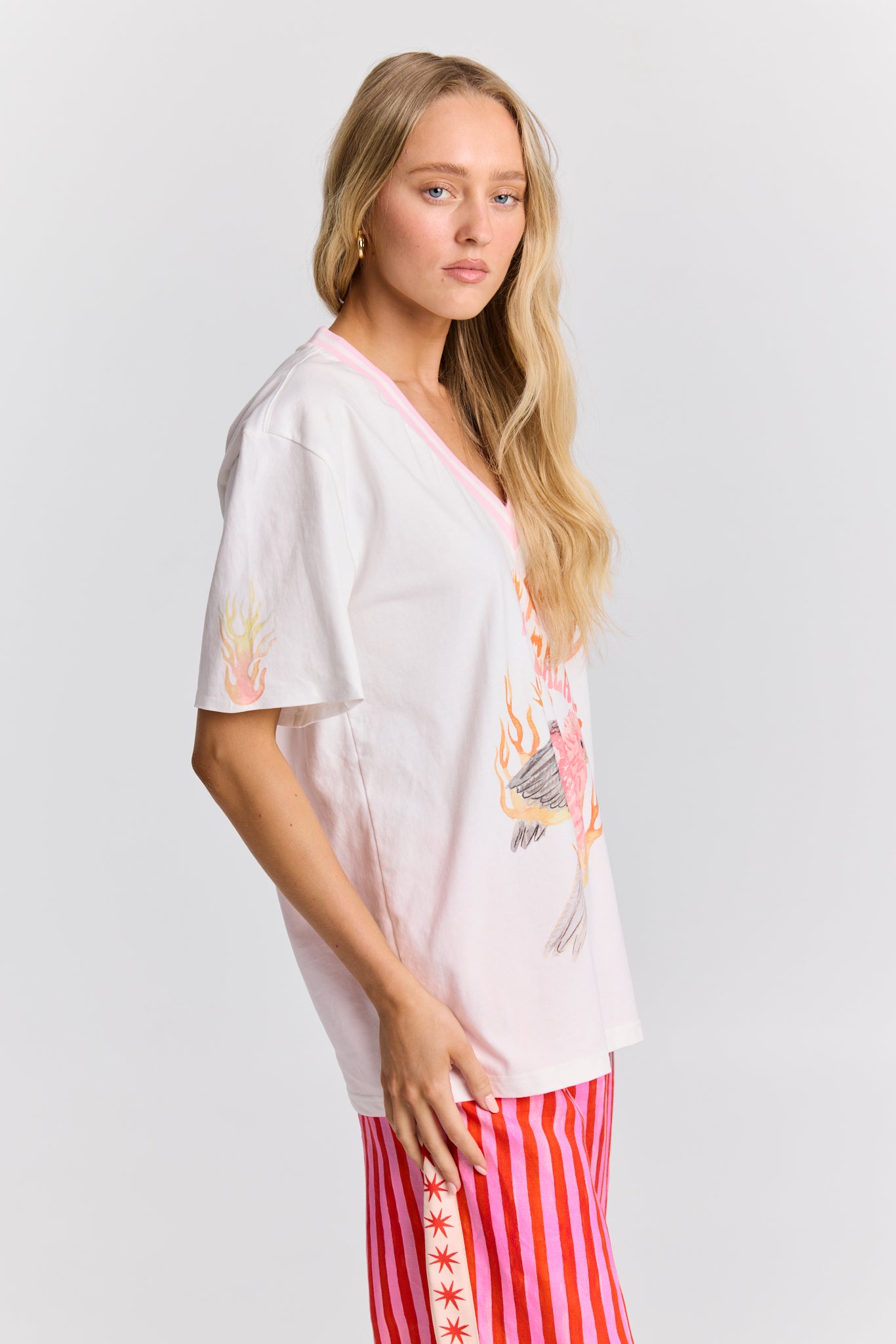 Flamin Galah V-Neck Tee