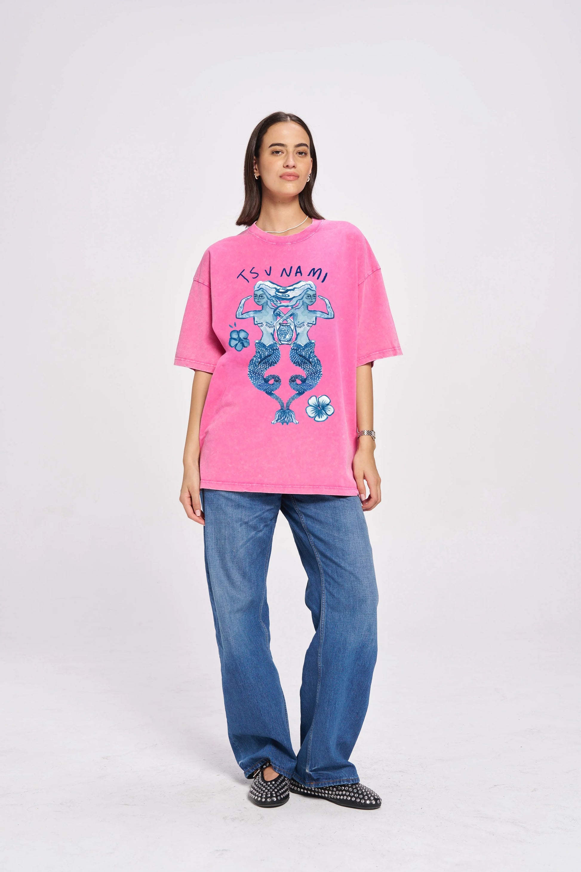 Tsunami Tee Oversized Pink