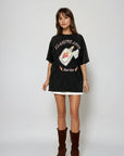 Flaming Love Tee Acid Wash Oversize Tee