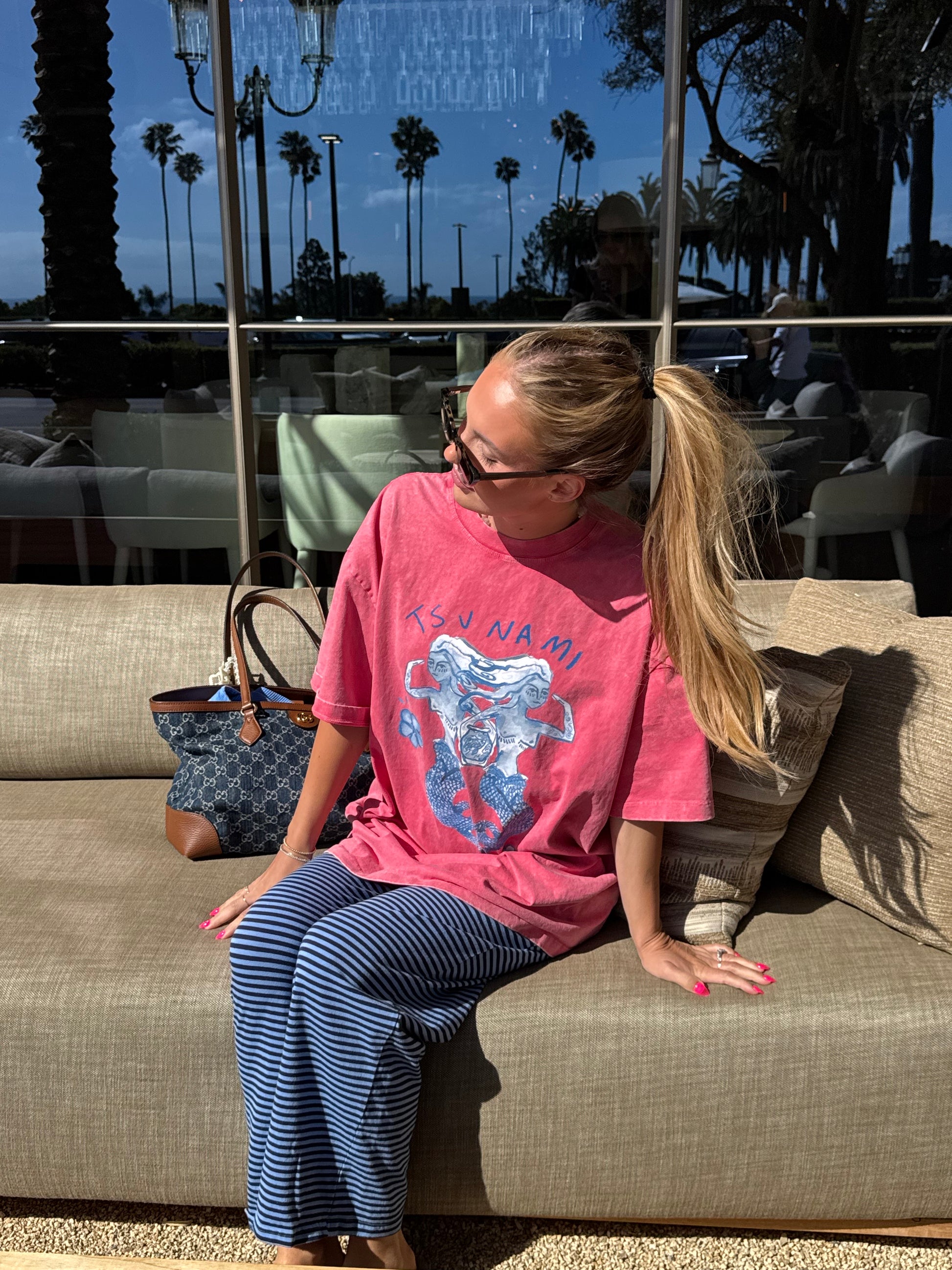 Tsunami Tee Oversized Pink