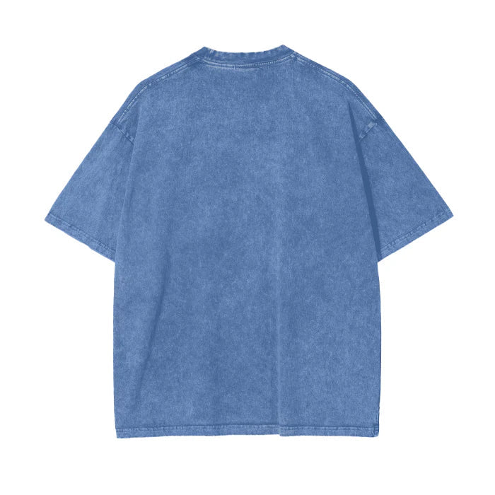 Fleur Tee Blue Acid Wash