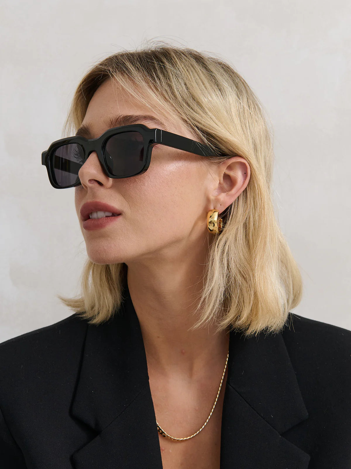 Rocco Chunky Frame Sunglasses – Black