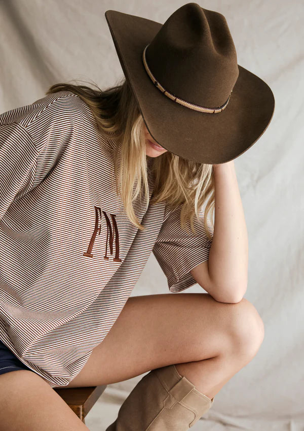 Oversize Stripe - Choc/Cream