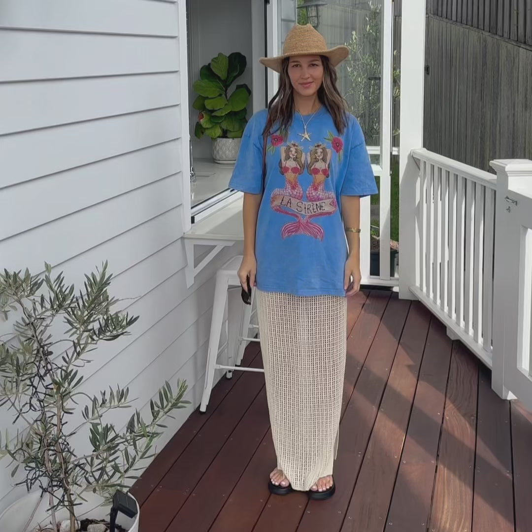Mermaid Acid Wash Oversize T-Shirt