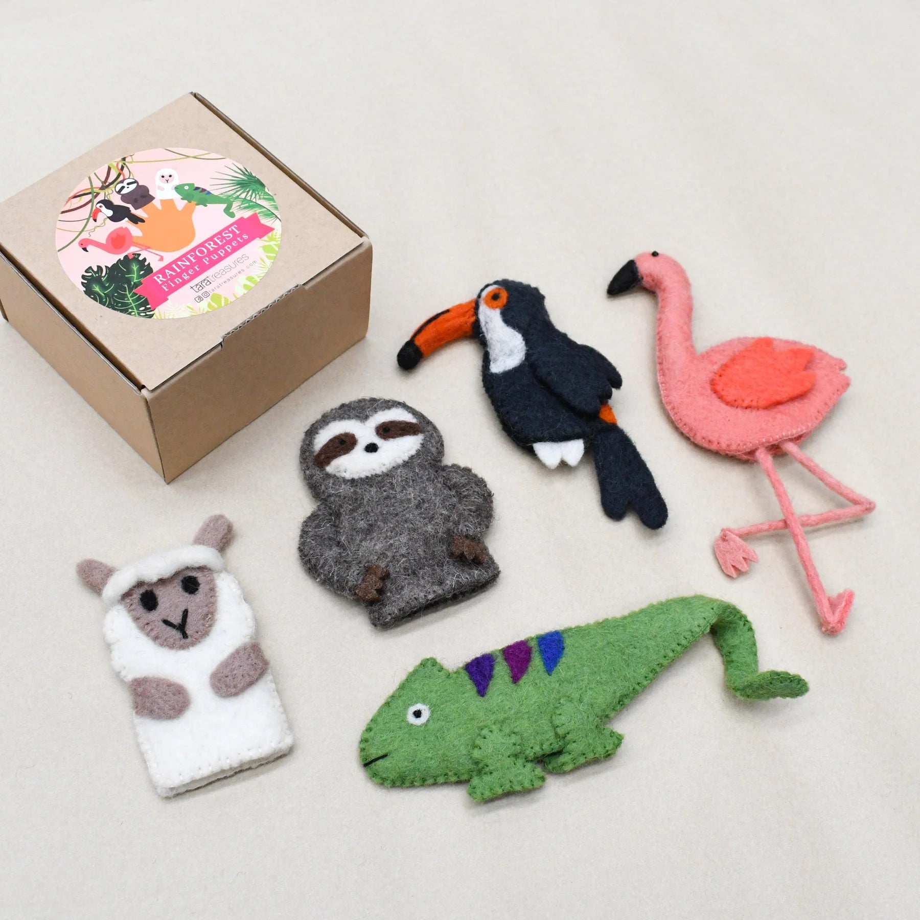 South American Rainforest Animals Puppet Set
