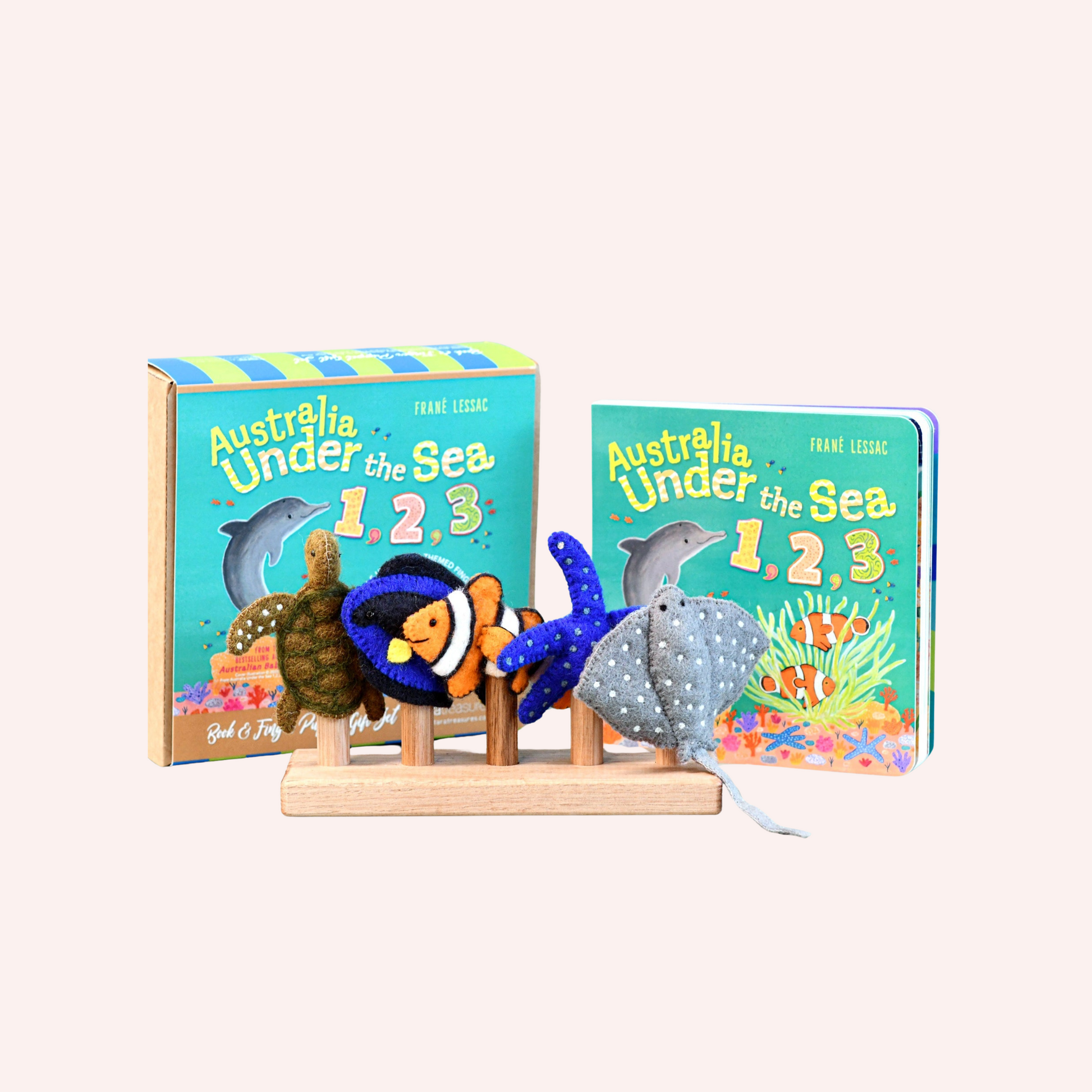 Australia Under the Sea 1, 2, 3 Book and Puppet set