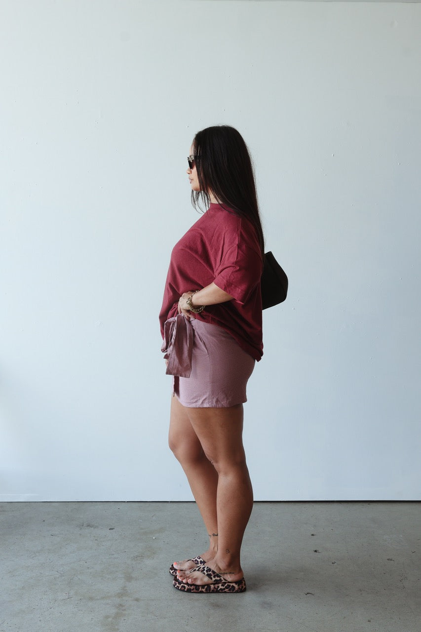 Athletic Hemp/Cotton Tee - Burgundy