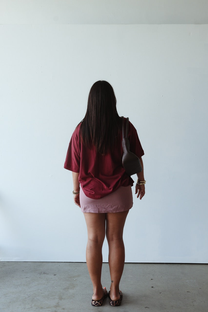 Athletic Hemp/Cotton Tee - Burgundy