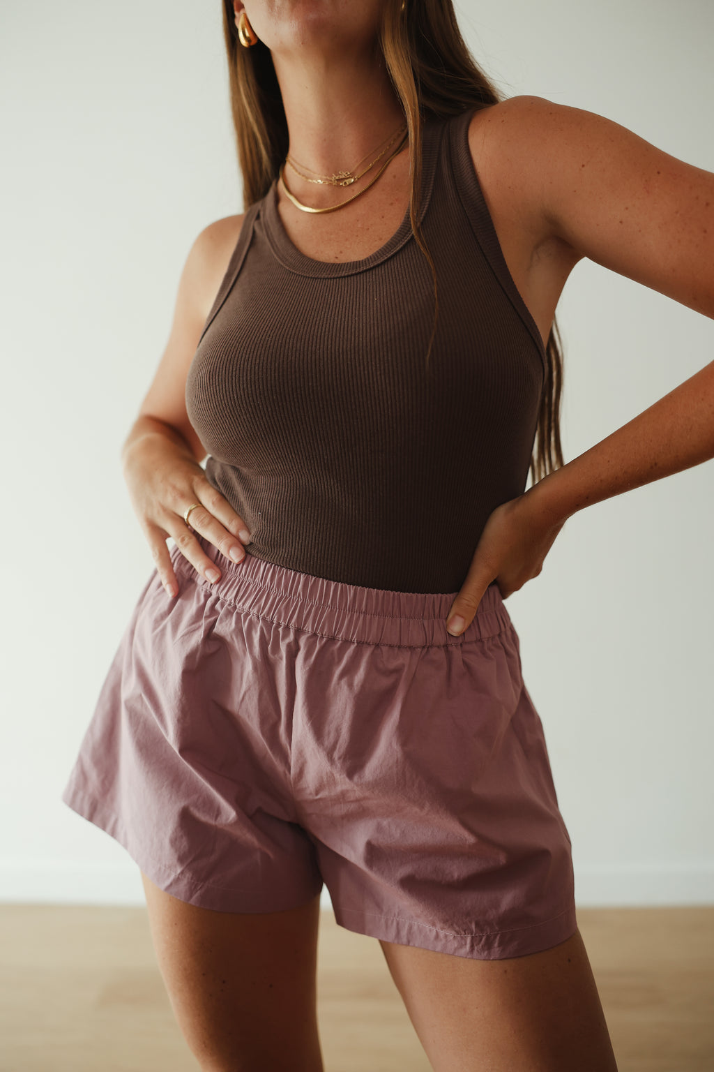 Chloe cotton short - Plum