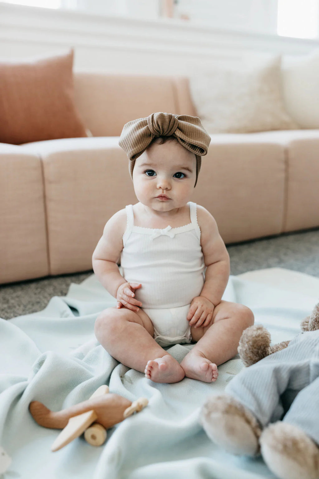 Organic Cotton Fine Elastane Singlet Bodysuit - Milk