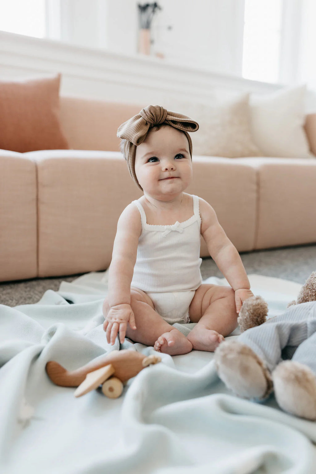 Organic Cotton Fine Elastane Singlet Bodysuit - Milk