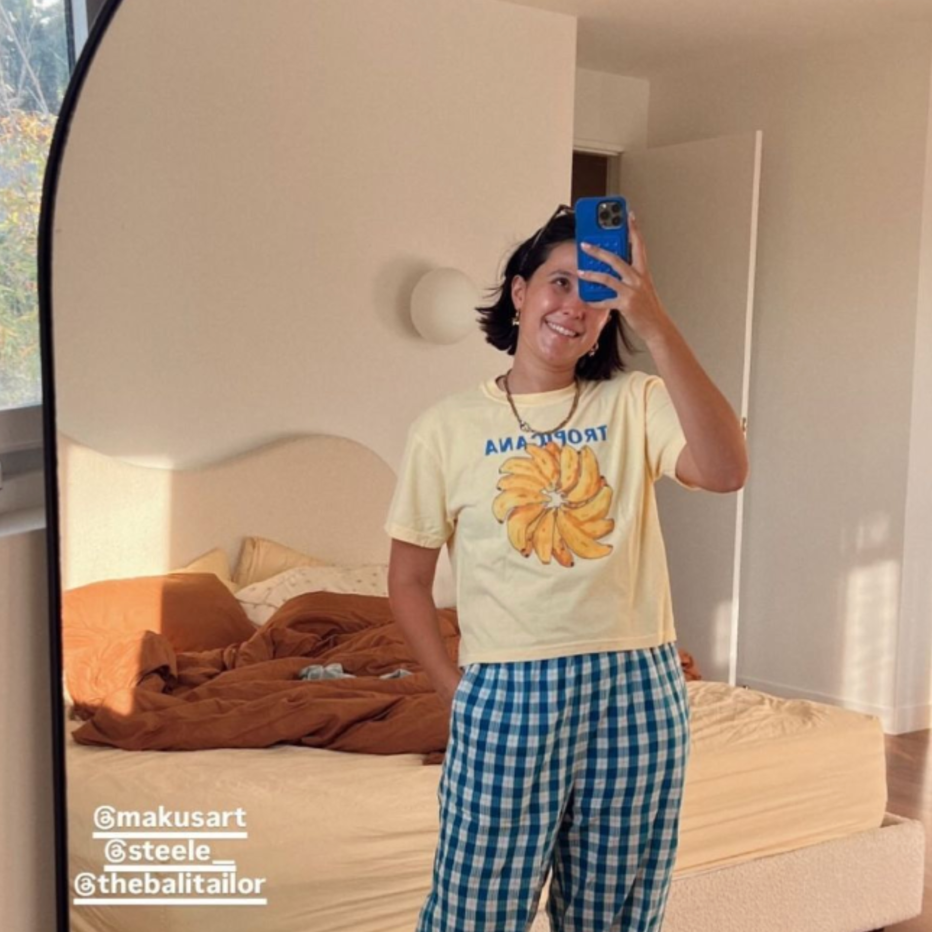 Club Tropicana -Banana Tee Boxy Crop Style