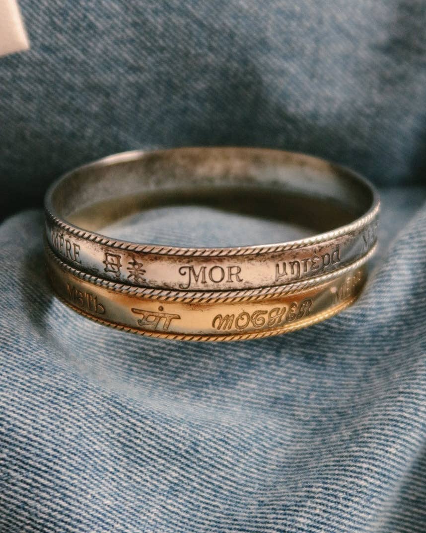 "Mother" in Every Language Vintage Bangle