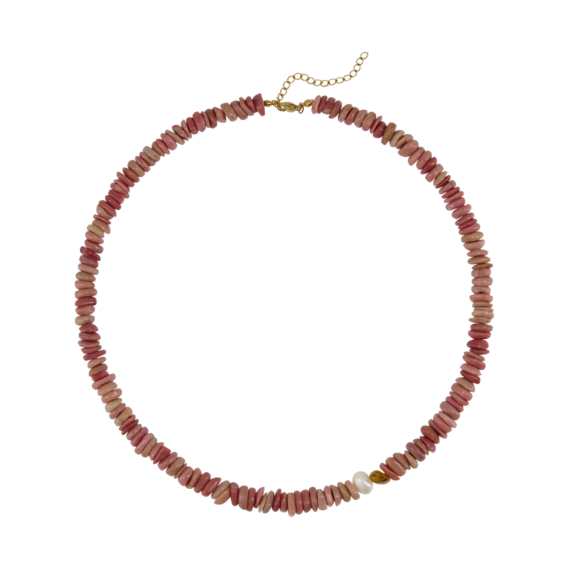 Blush Stone & Pearl Necklace