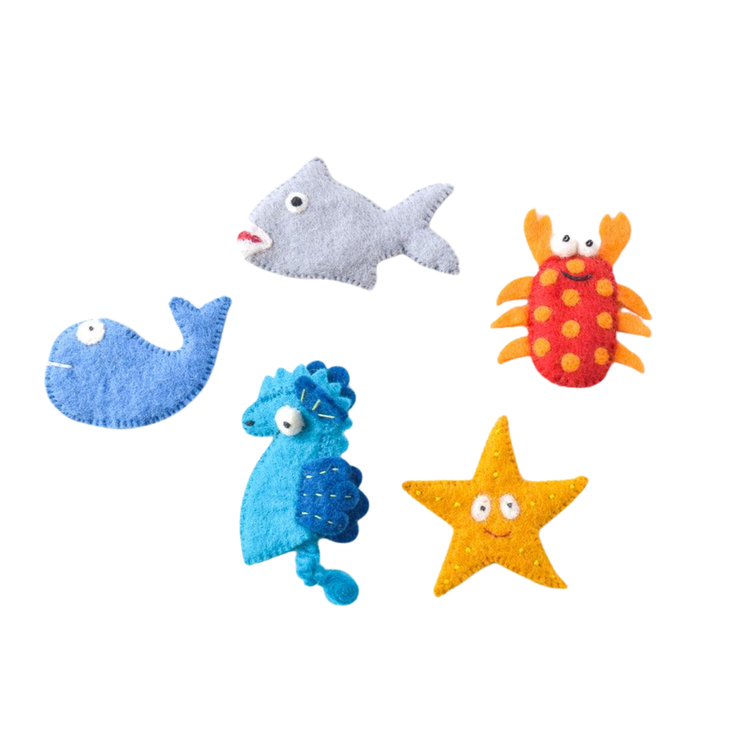 Ocean and Sea Creatures Finger Puppet Set