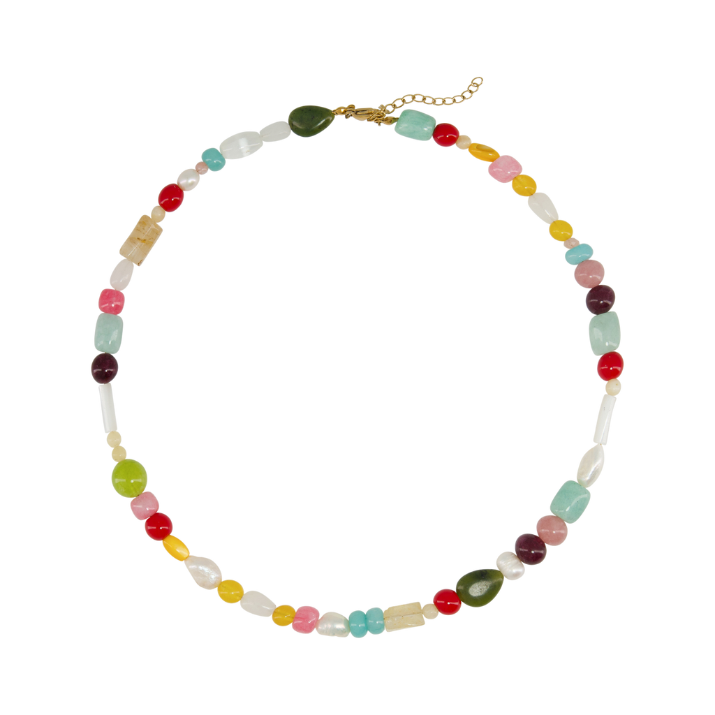 Multi-Stone Beaded Necklace
