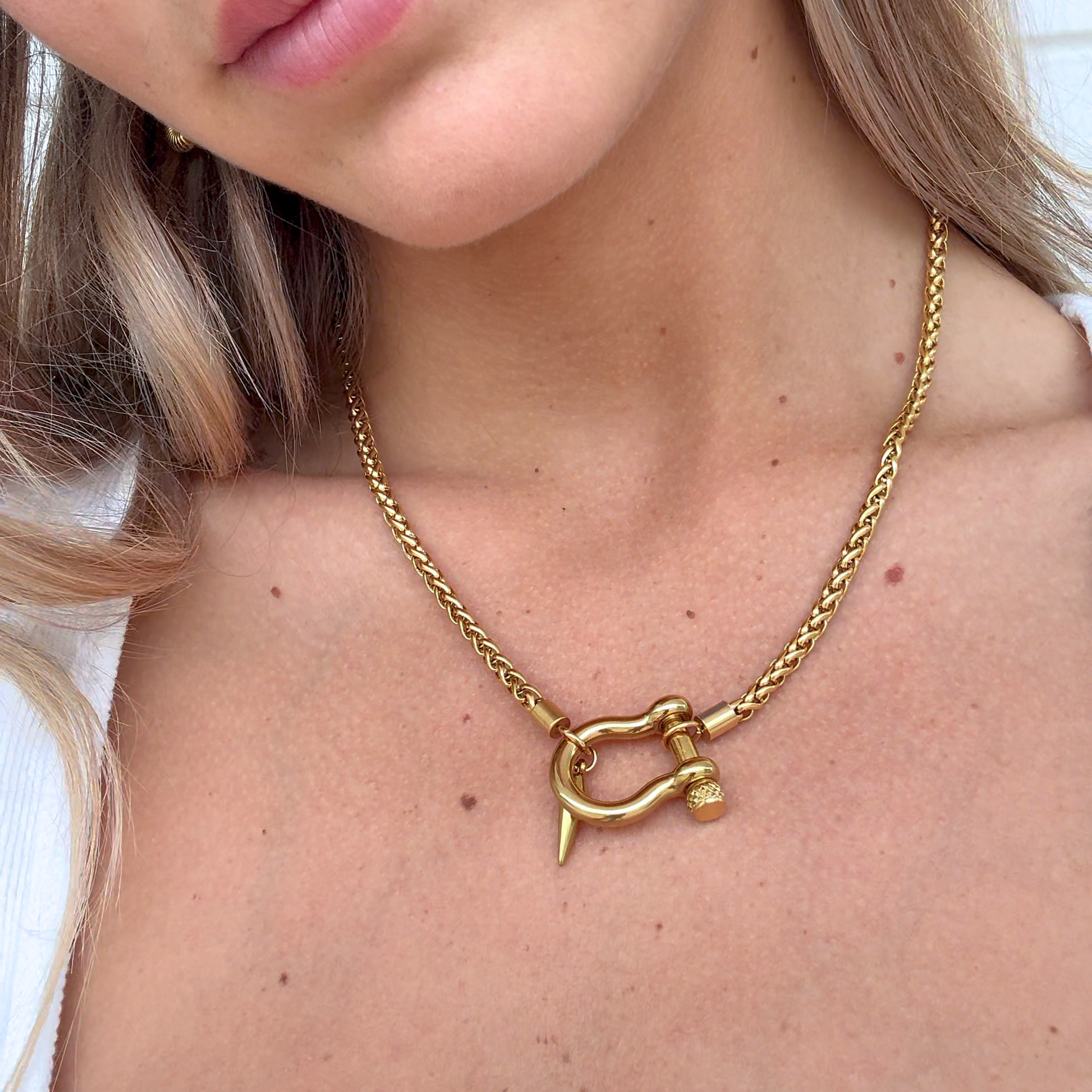 Gold Chain with Charm 18k Gold Plated Necklace
