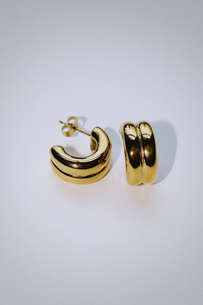 Double Huggie Studs