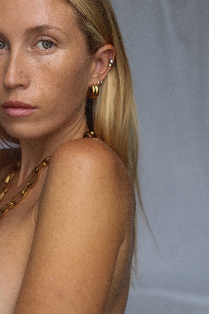 Double Huggie Studs