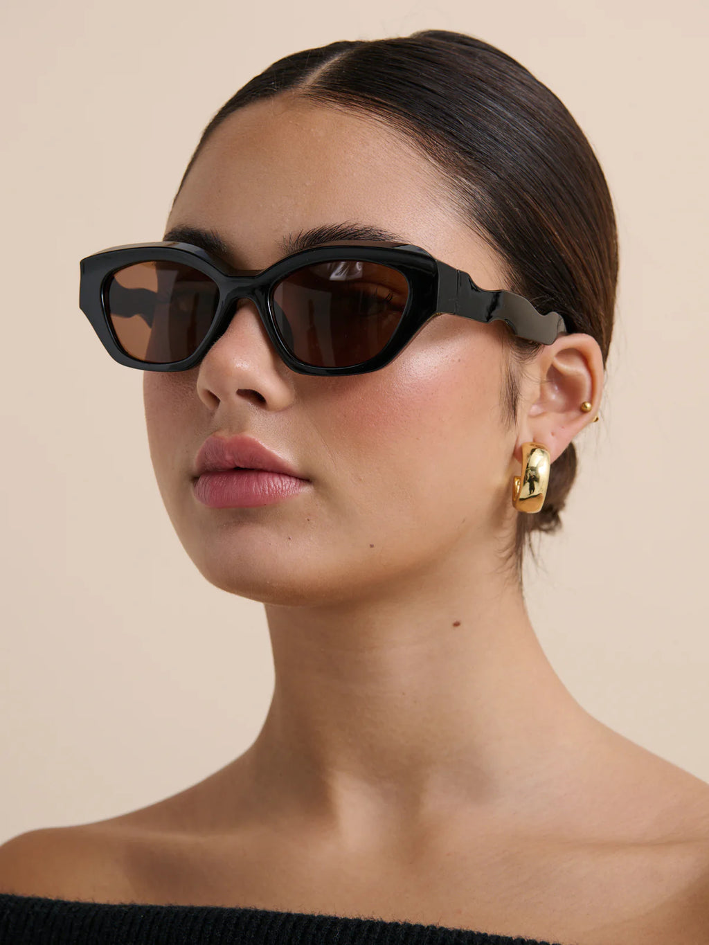 Cleopatra Cat Eye Sunglasses - Black