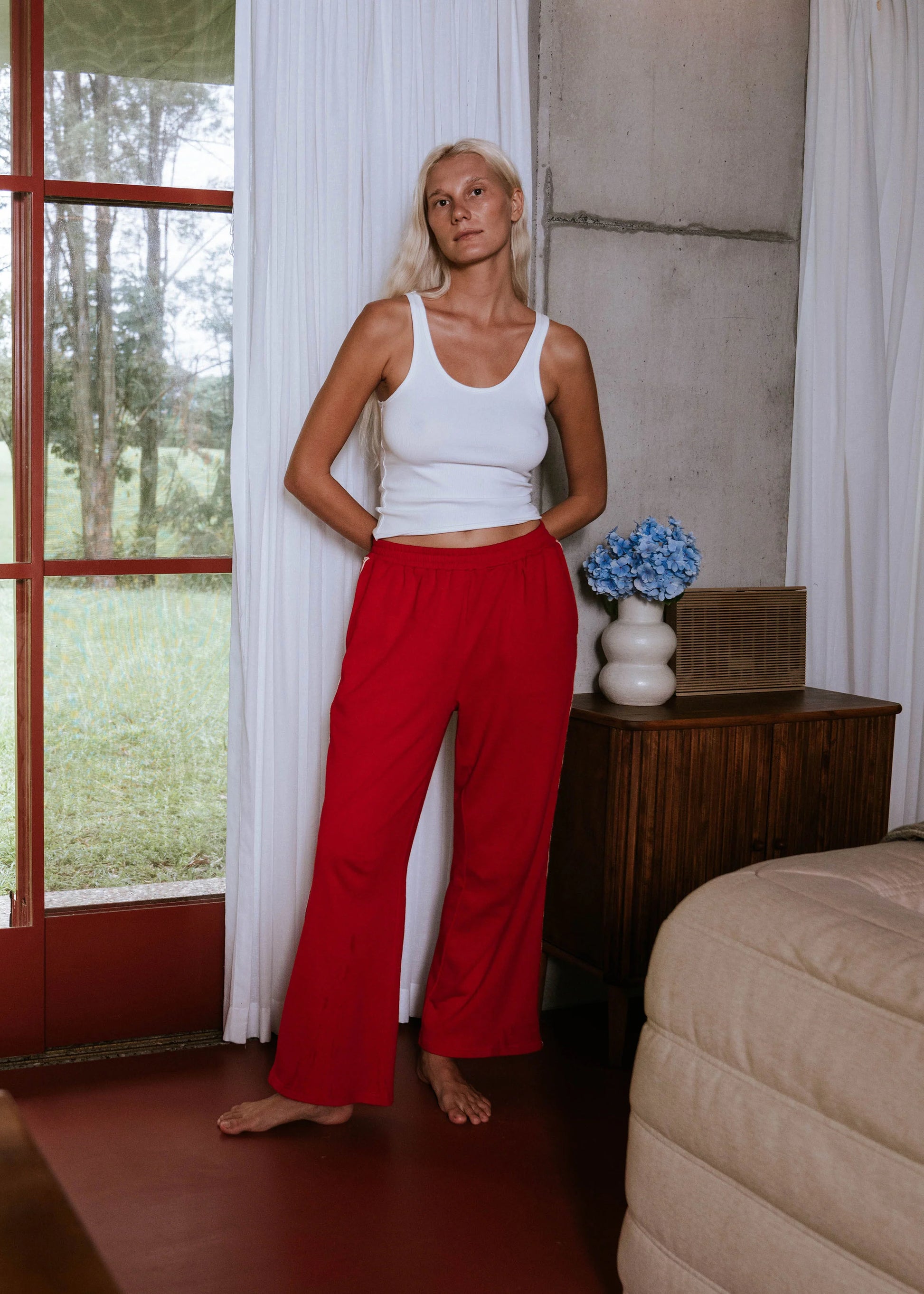Racer Track Pant - Red