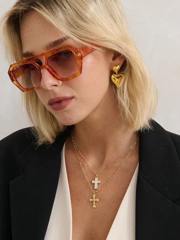 Chai Angular Sunglasses - Vintage Tort