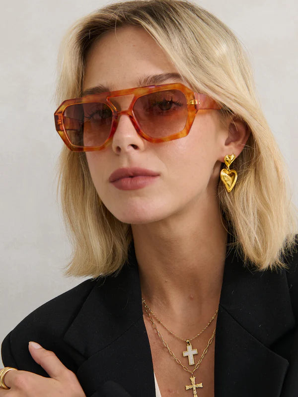 Chai Angular Sunglasses - Vintage Tort