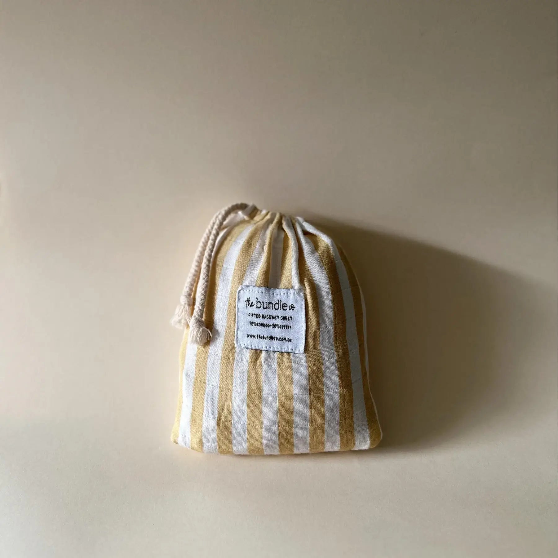 Moss Stripe Fitted Bassinet Sheet