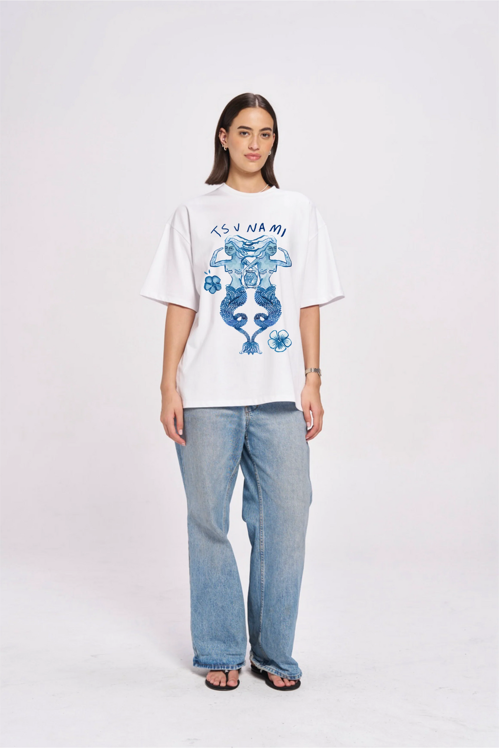 Tsunami Tee Oversized White