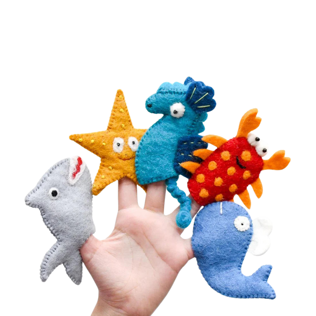 Ocean and Sea Creatures Finger Puppet Set
