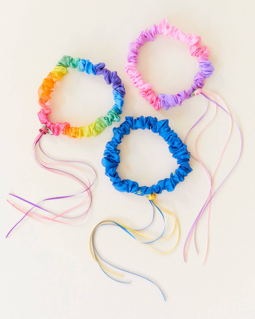 Rainbow Garland - 100% Mulberry Silk Ribbon Headband