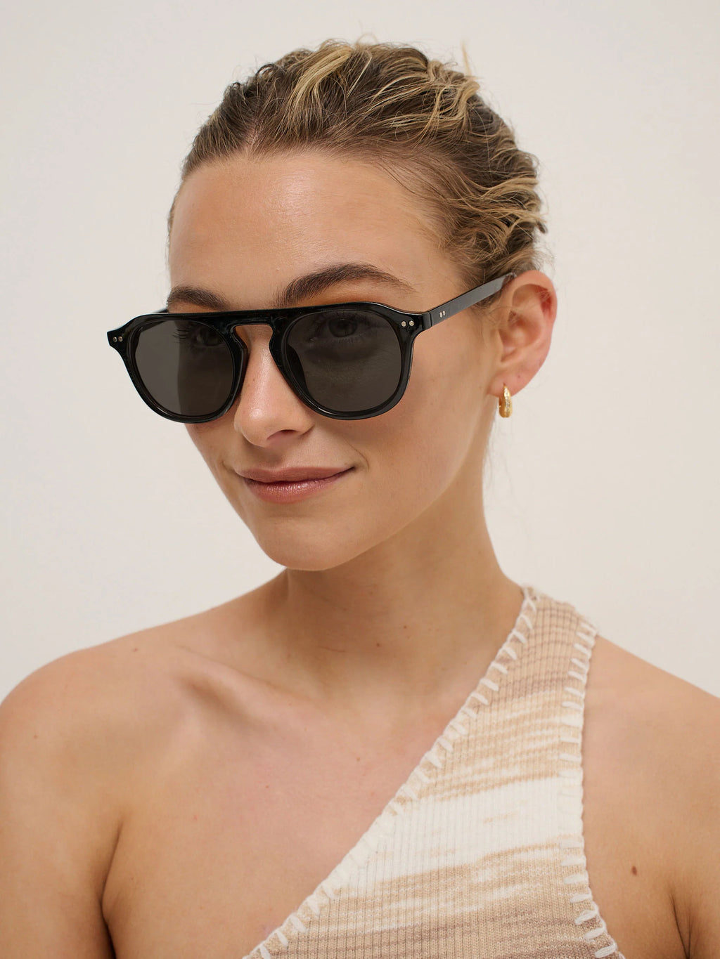 Ibiza Aviator Sunglasses in Black