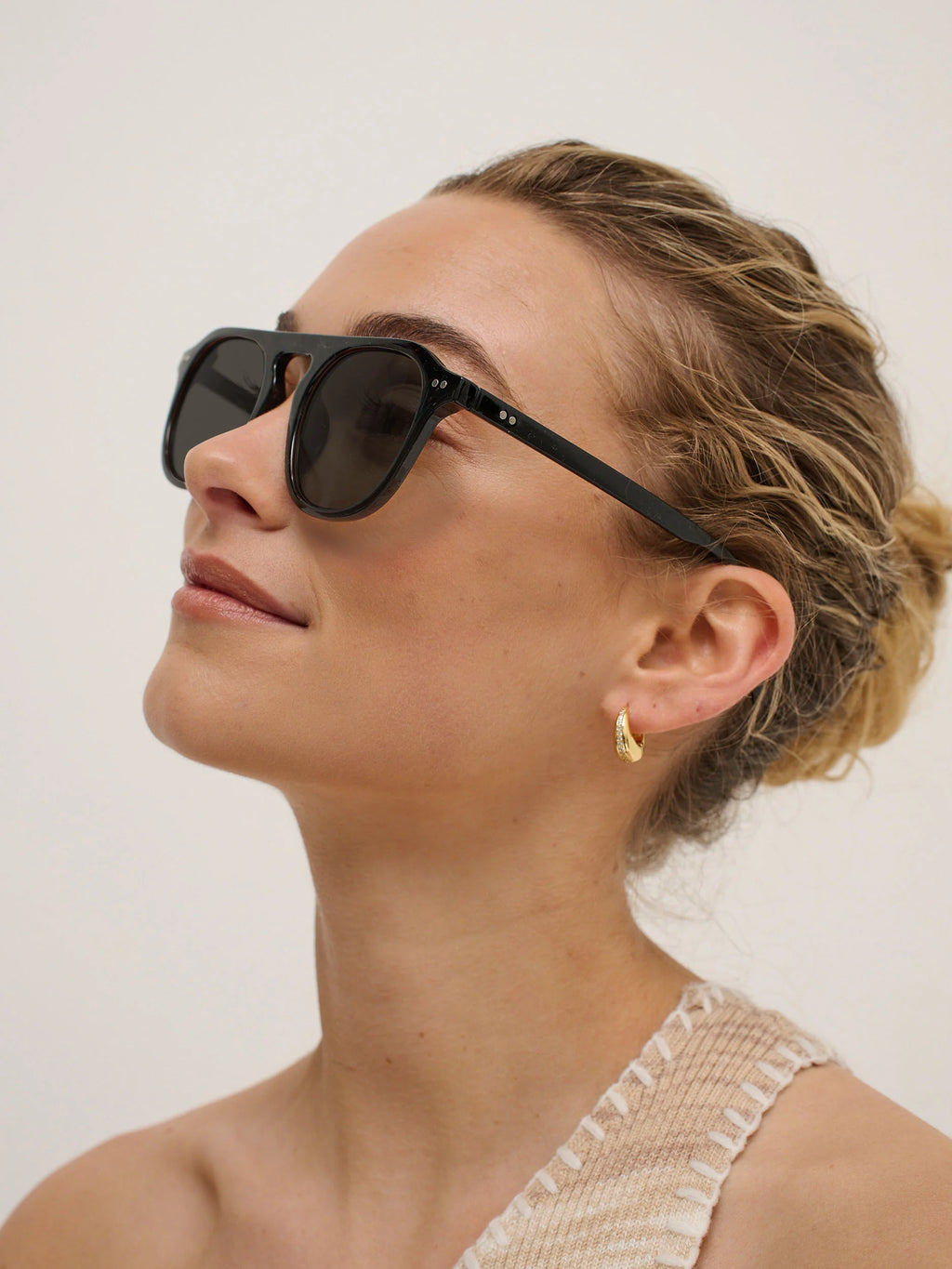 Ibiza Aviator Sunglasses in Black