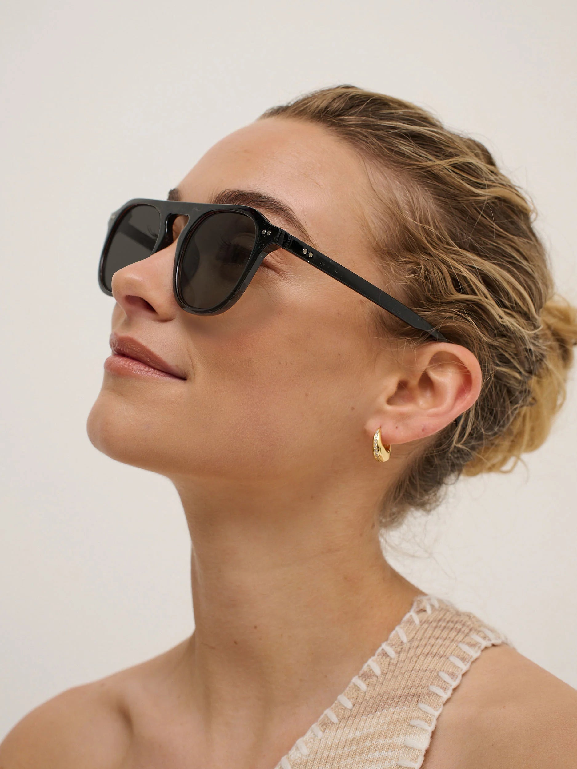 Ibiza Aviator Sunglasses in Black