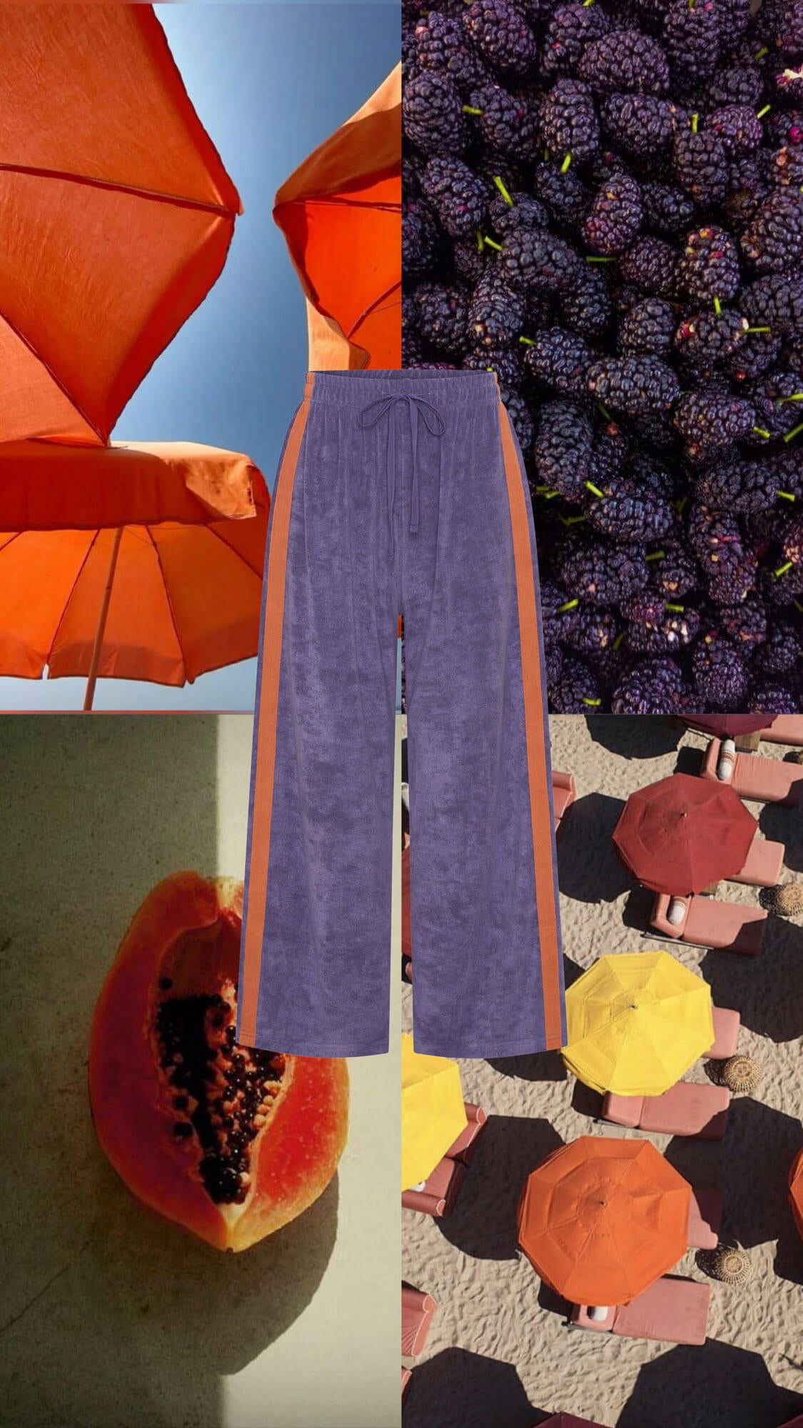 Viva Terry Pant Grape + Orange