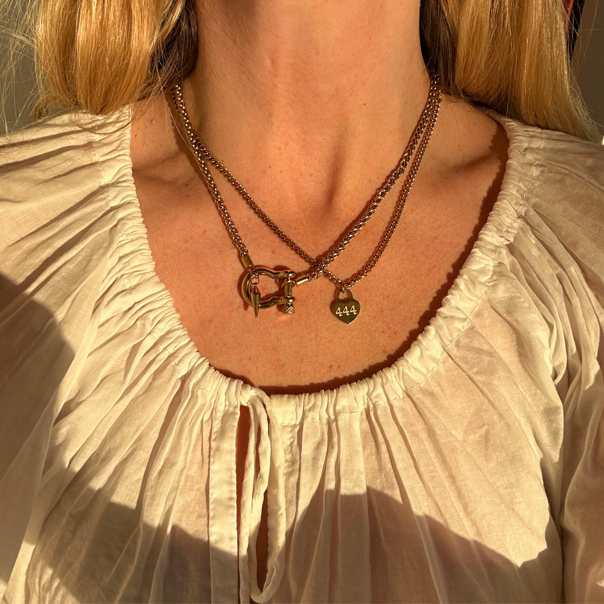 Gold Chain with Charm 18k Gold Plated Necklace