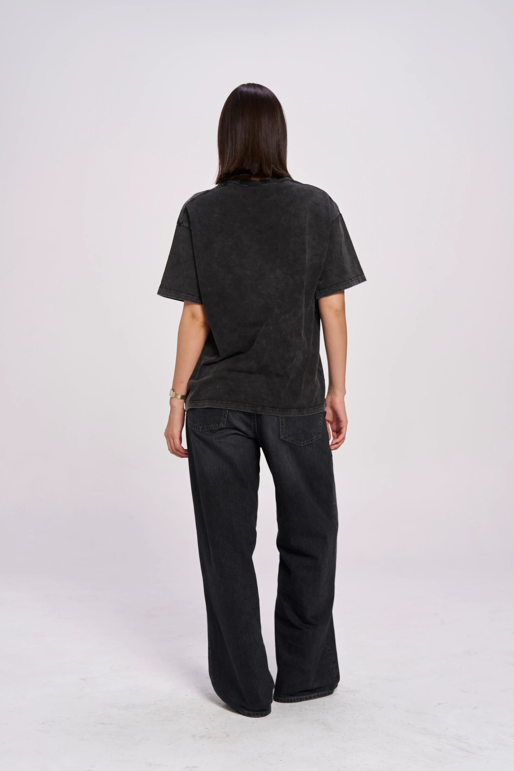 Flaming Love Tee Acid Wash Oversize Tee