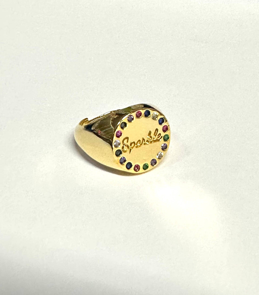 Sparkle Rhinestone Adjustable Ring