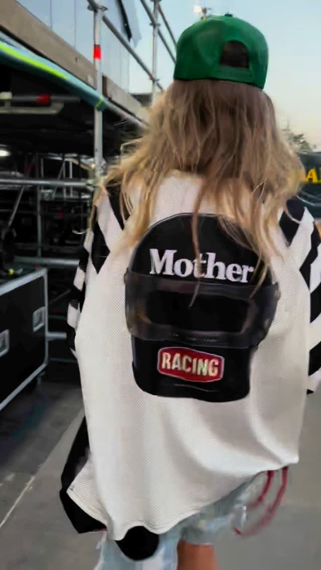 Mother Racing Striped Mesh