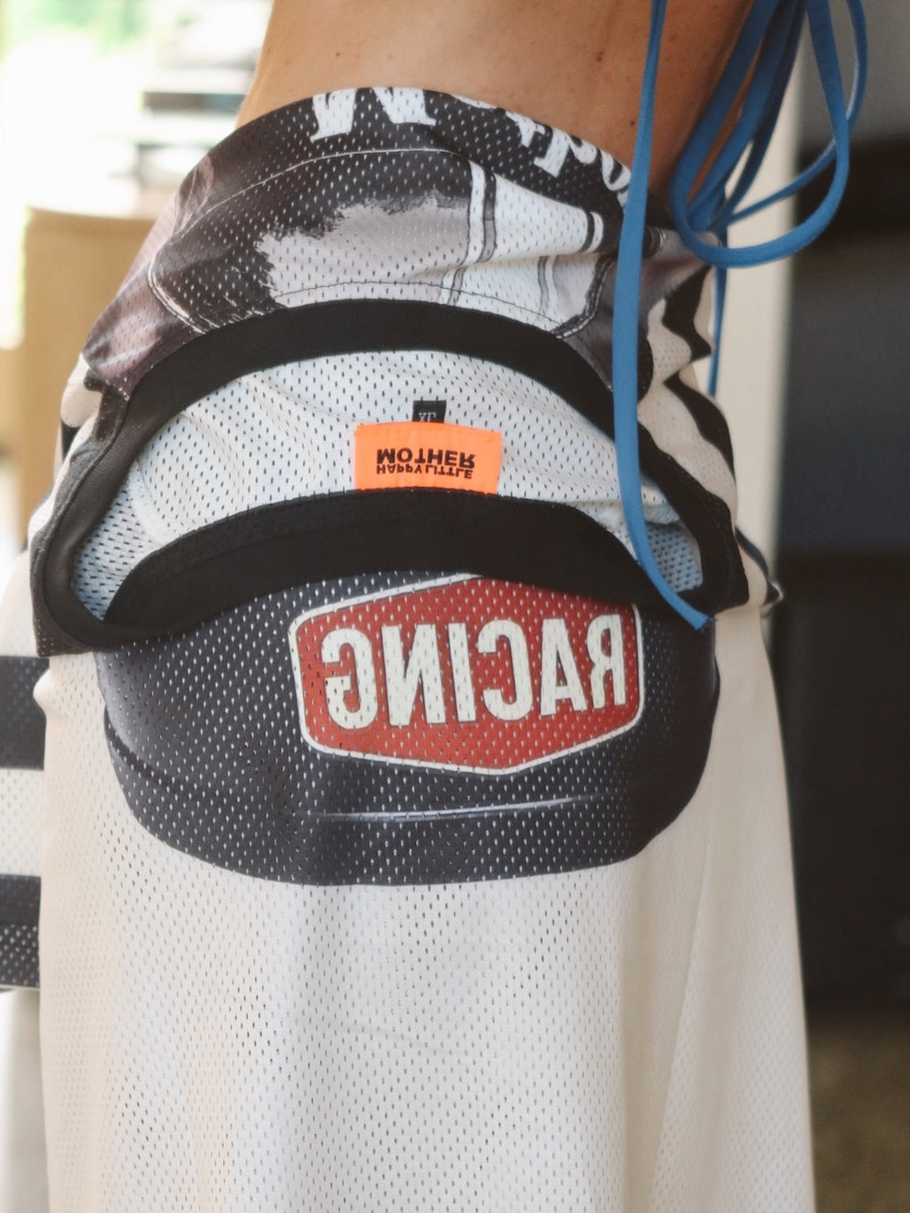 Mother Racing Striped Mesh