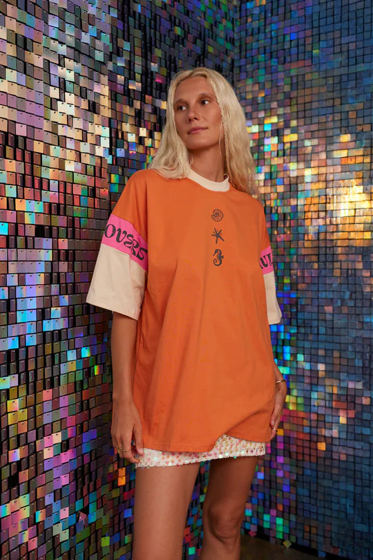 Sea Shell Motel Oversized Tee - Papaya
